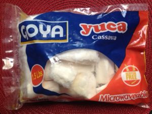 A bag of Goya Frozen Yuca (Cassava.)