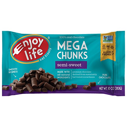Bag of Enjoy Life Mega Chunks Semi-Sweet.