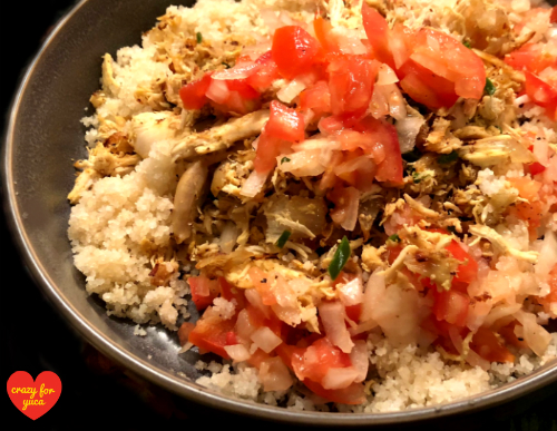 Attieke (Fermented Cassava) with Chicken, Tomatoes, and Onions (Gluten-Free, Grain-Free)