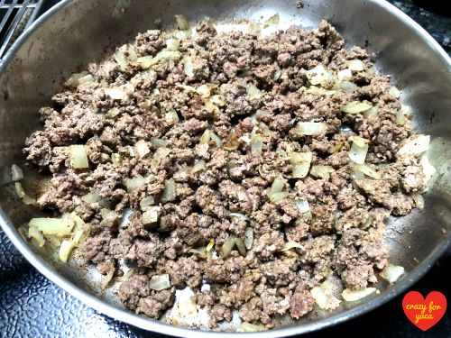 Cooked meat to stuff inside Cassava Balls