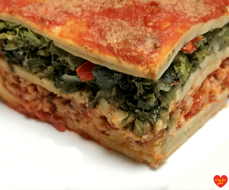 CrazyForYuca.com - the gluten and dairy-free place for all things yuca / cassava. Cassava Flour Pasta Lasagna  close up